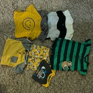 Old Navy , Carters, Sleepwear brand , 7 onesies and pajama. Size 12 months boys